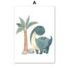 Nursery Nordic Poster and Prints Cute Dinosaur Egg Tree Leaf Monstera Wall Art Canvas Painting Wall Pictures Boy Kids Room Decor No Frame