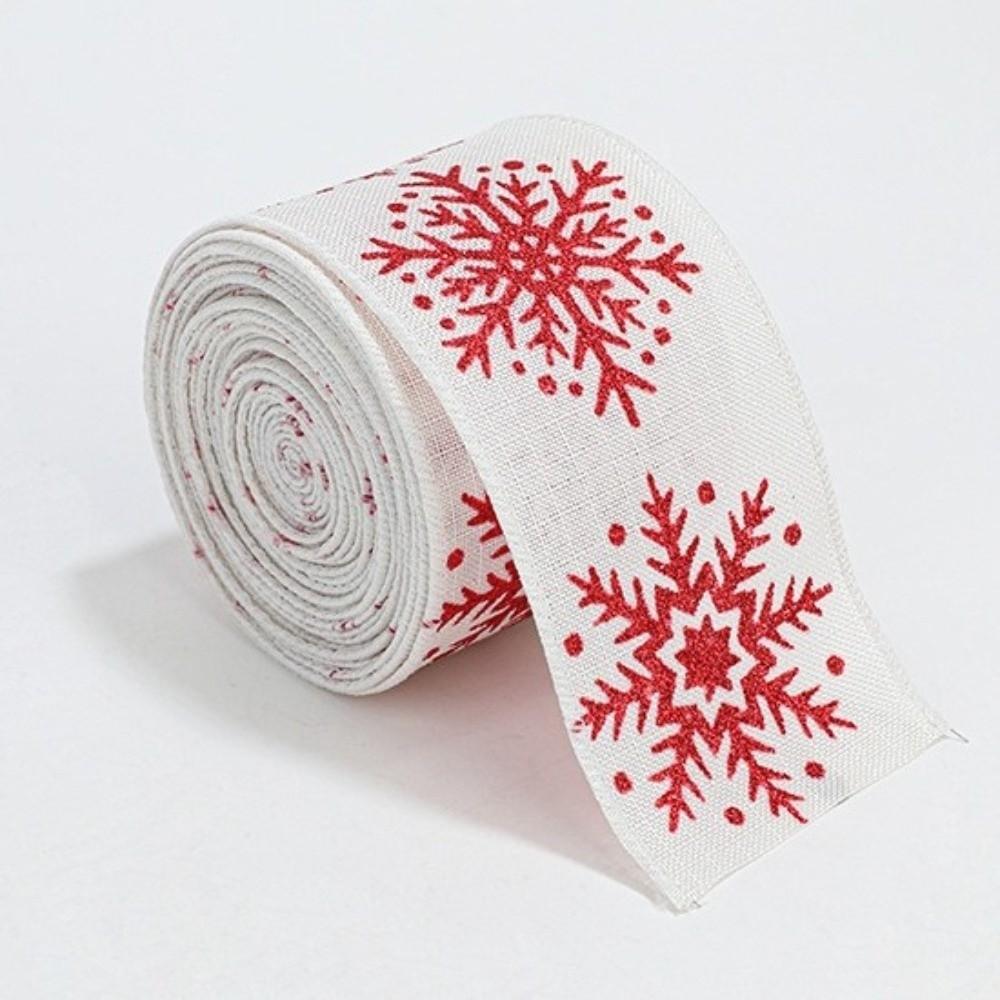 Wstążka materiałowa spiralna 2m Imitacja lnu Wstążka na choinkę Dekoracja choinkowa