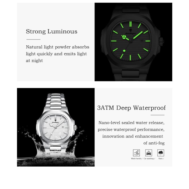 POEDAGAR Montre-bracelet Femme Exquise Étanche Lumineuse Date Mode Montres Dames Acier Inoxydable Montre à Quartz