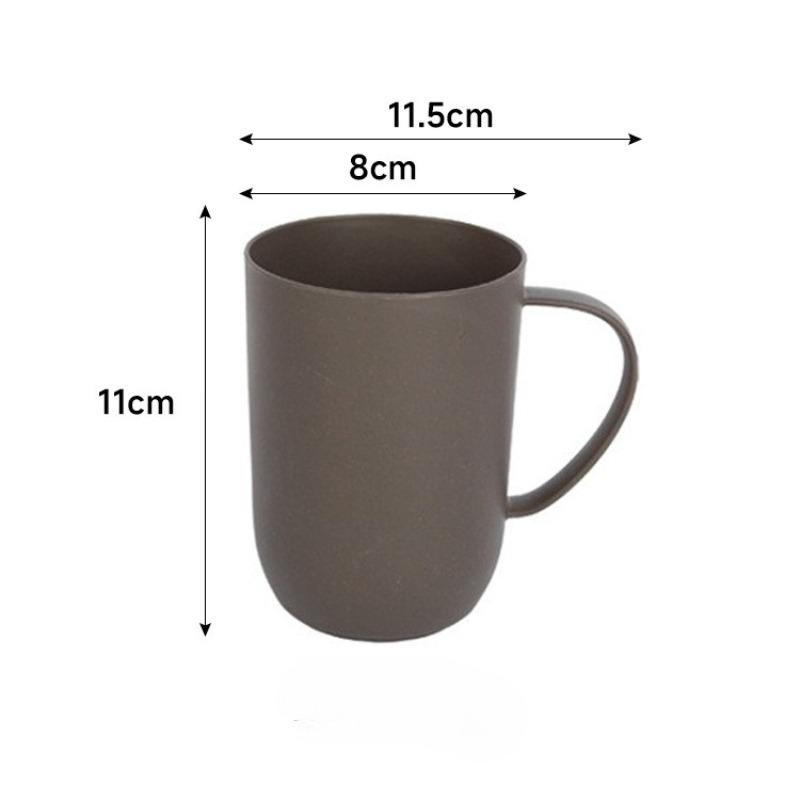 

Wheat Straw Student Handle Cup, Plastic Simple Toothbrushing and Washing Cup, Household Toothbrush Cup, Beverage Water Cup 401-500ml чорний