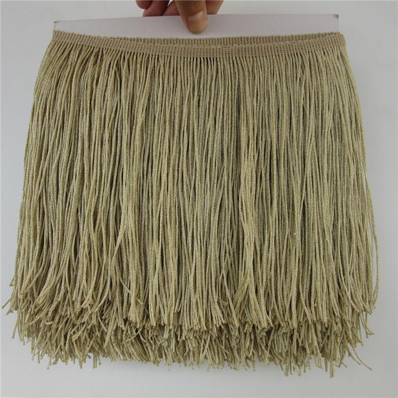 20Cm Gold Nylon Row Beard Latin Dance Dress Decorative Diy Dress Fringed Lace Clothing Accessories