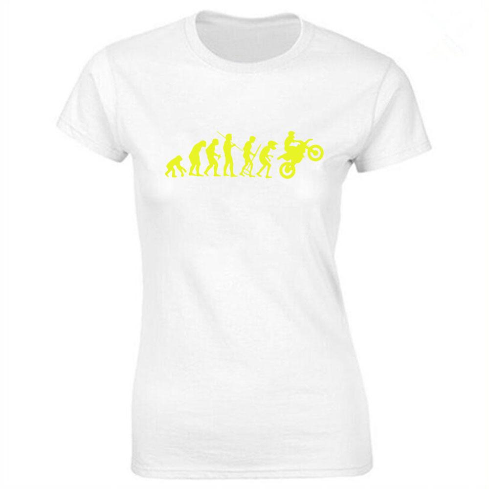 Motorcycle Girl Print Cotton Casual Tshirt Women Funny T Shirt for Lady Streetwear Regular Top Tee