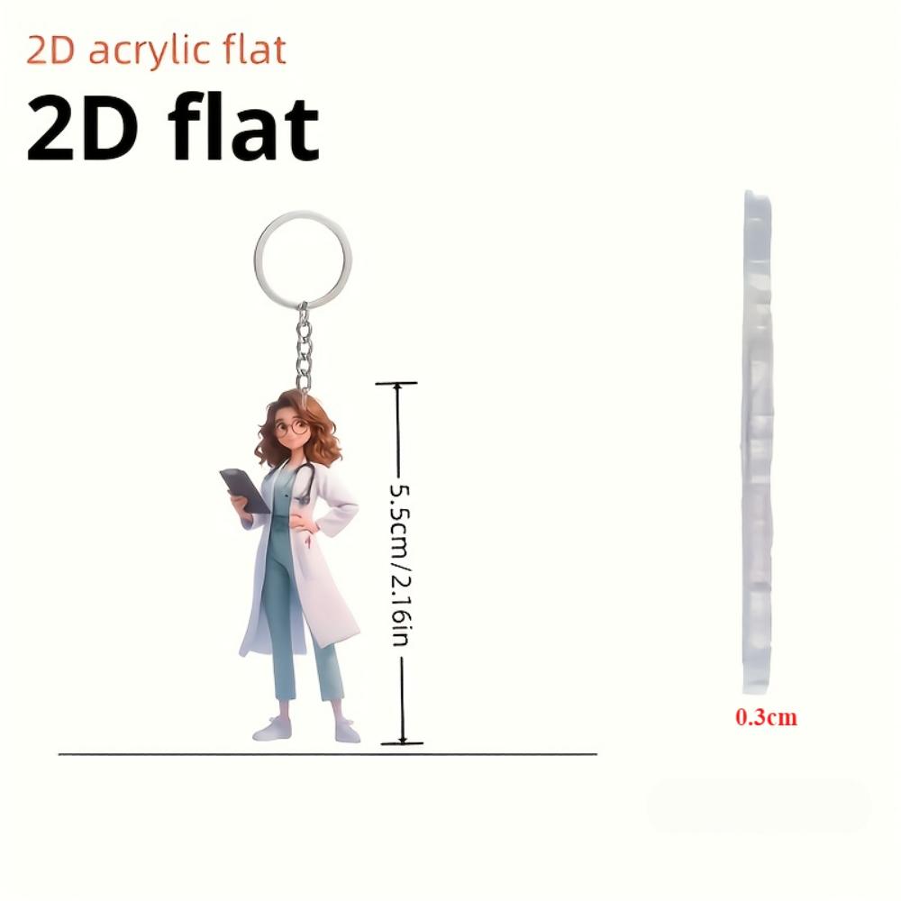 Lovely Nurse, 3PCS, 2D Flat Acrylic, Decoration, Suitable for Keychain, Backpack, Nurse, Christmas, Halloween