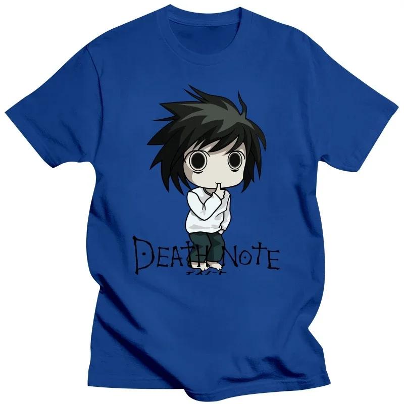L Yagami Ryuk Tee Shirt 100% Cotton Print Mens Summer Funny Anime T-shirt Death Note Cosplay Men Hip Hop Fashion T Shirt