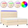 Maison Exclusive - Sommier à lattes de lit et matelas et LED Crème 200x200cm Tissu