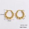 Elegant Stainless Steel Round Bead Earrings - Simple High-End European & American Style Stud Jewelry for Women