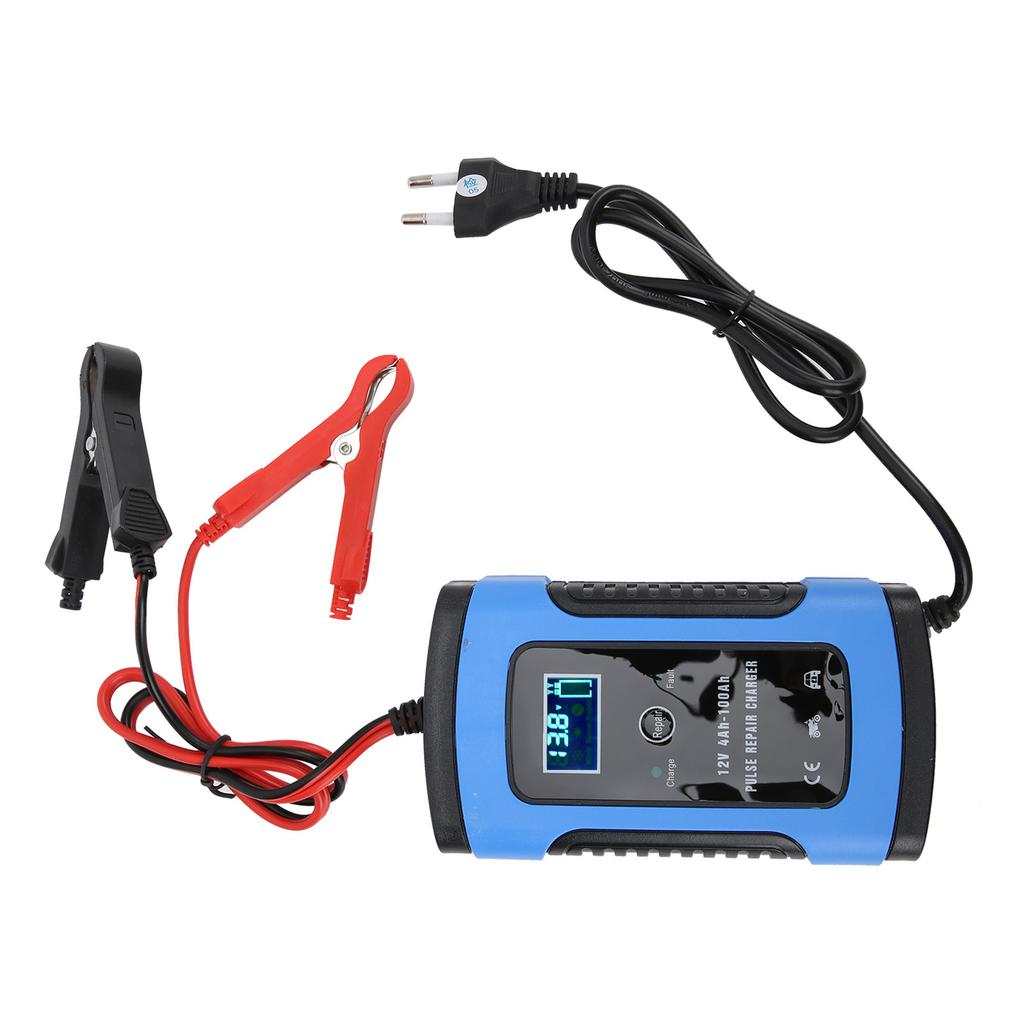 Caricabatterie per Moto 12V 6A Display Digitale Strumento di Riparazione Intelligente 100‑240V Spina UE