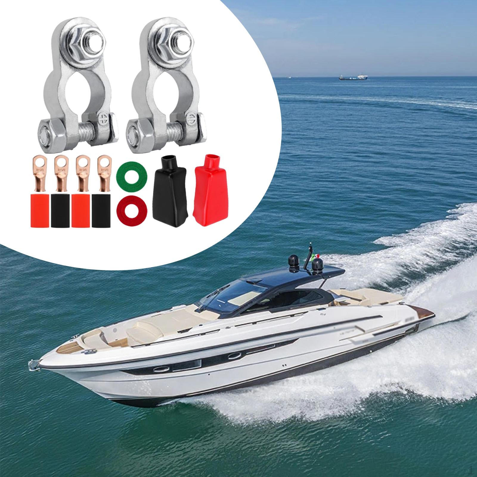 

Battery Terminal Connectors Kit Zinc Alloy Parts for Boat RV Car 2x0.31 in no Brush