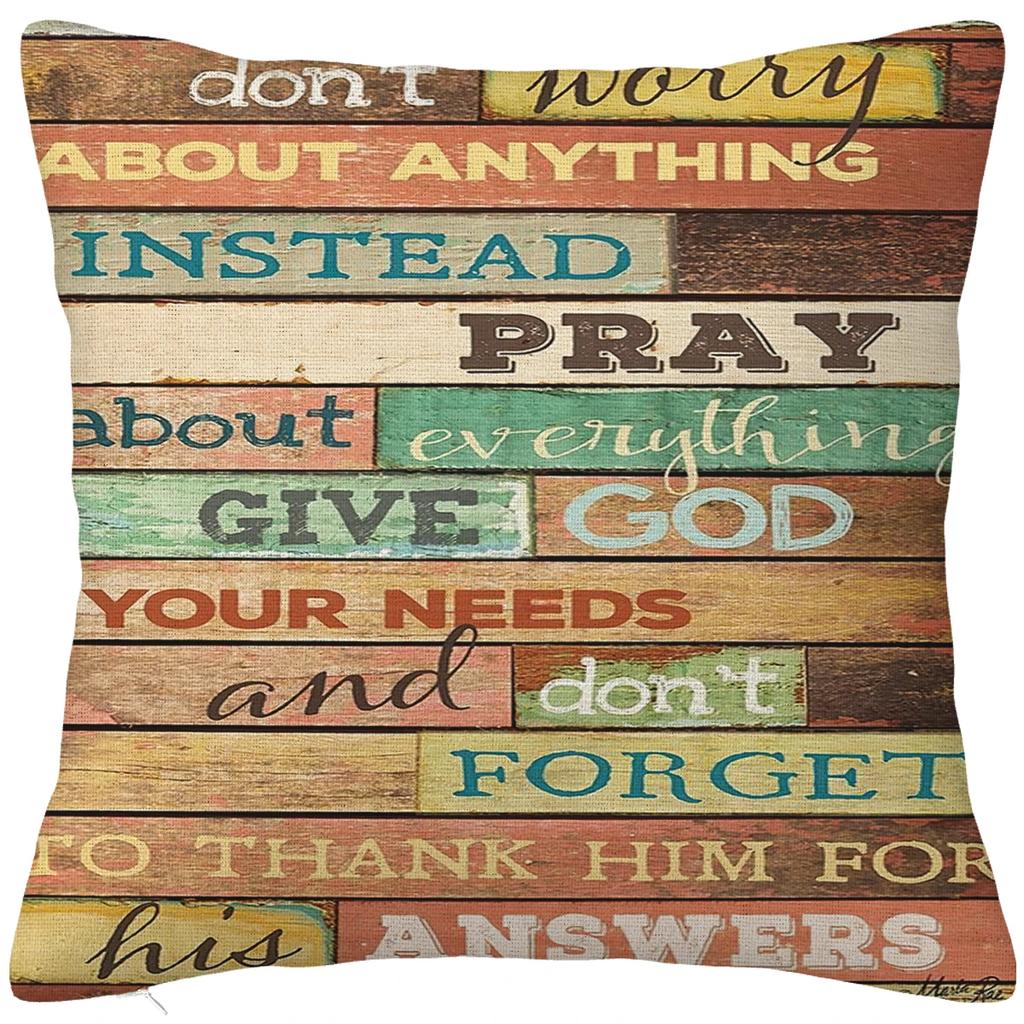 Retro retro style printed polyester pillowcase, living room sofa cushion cover, household pillow 40x40