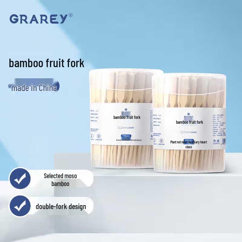 GRAREY Disposable Bamboo Fruit Fork Set