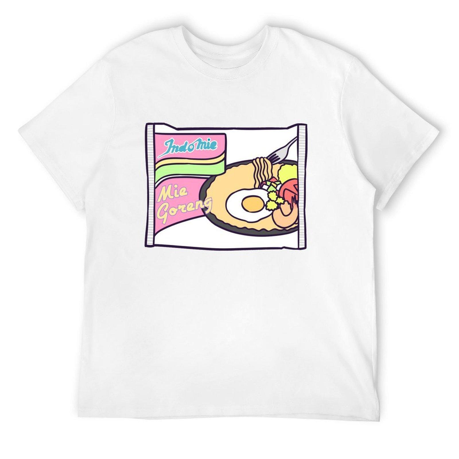 Indomie mie goreng pastel Футболка винтажная с графическим принтом Аниме футболка футболки графические футболки смешные футболки с мемами мужские футболки S