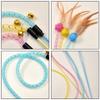 3pcs Mix Feather Teasing Cat Stick Elastic Mesh Tube With Feathered Furry Ball Cat Toy Rod Kitten Interactive Toys Pet Wand