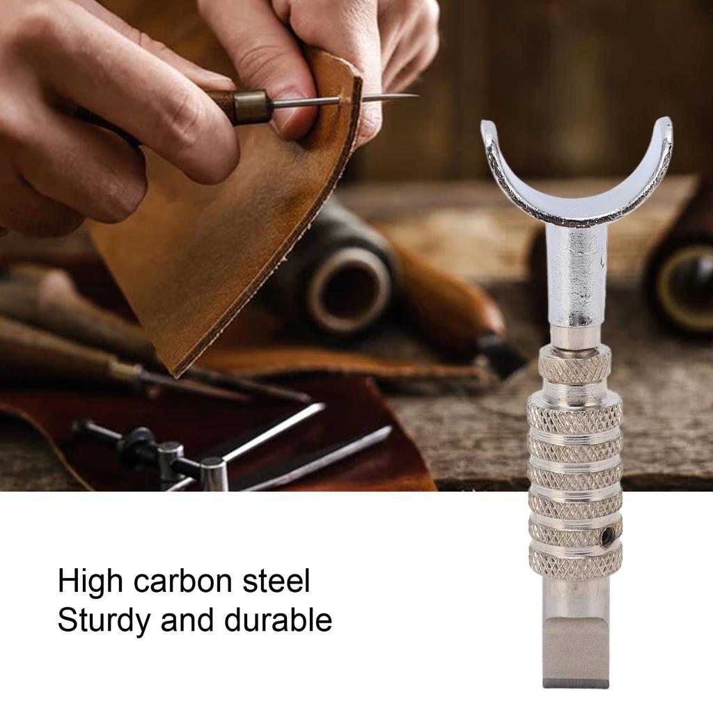 Leather Knife High Carbon Steel Sturdy 7mm Flat Knife Head Wide Application Leathercraft Carving Knife