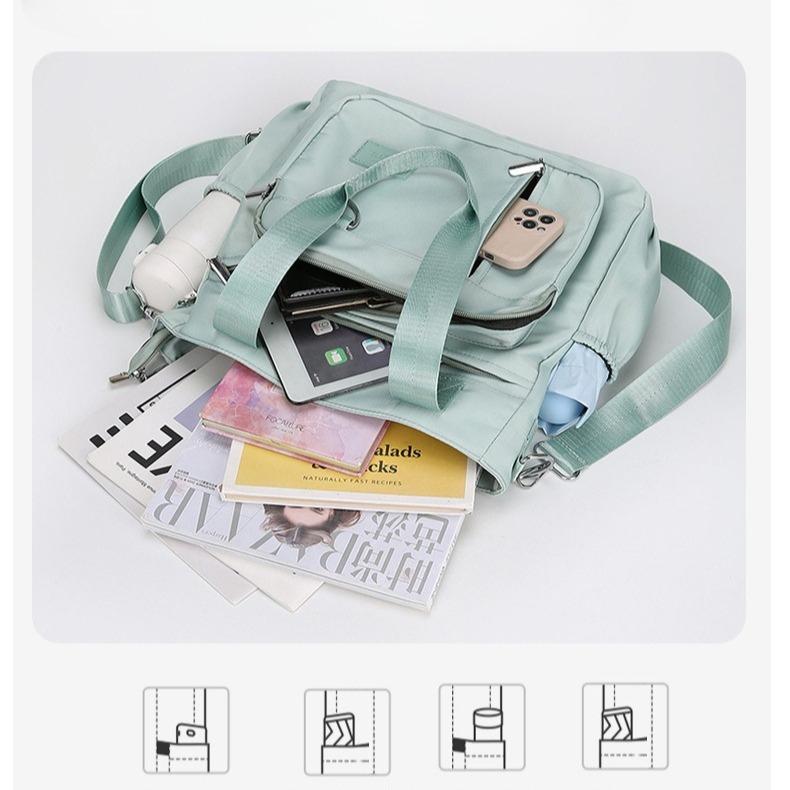 Women’s Oxford Tote Bag Large Capacity Shoulder Bag Casual Crossbody Handbag Multi Pocket Travel Messenger Bag
