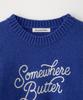 Sseomweeobeoteo Boucle Heart Wool Knit - Cobalt Blue
