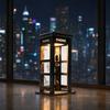 Vintage Telefonzelle Nachtlicht, Retro Rote Straßenlaterne mit Warmem LED, Miniatur Schreibtischlampe für Schlafzimmer Büro