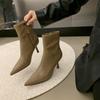 Fashion Autumn Fashion Thin Heel Slim Ankle Boot Women Pointed Toe Zipper Shoes Mordern Short Booties Zapatos De Mujer