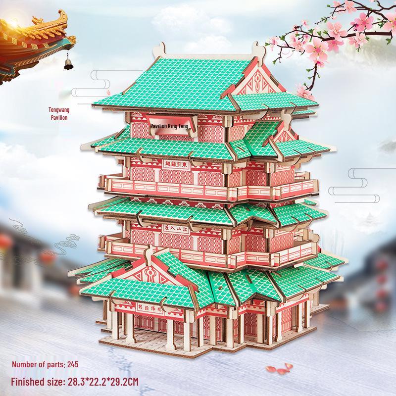 Chinese-Style 3D DIY Wooden Villa Model Kit