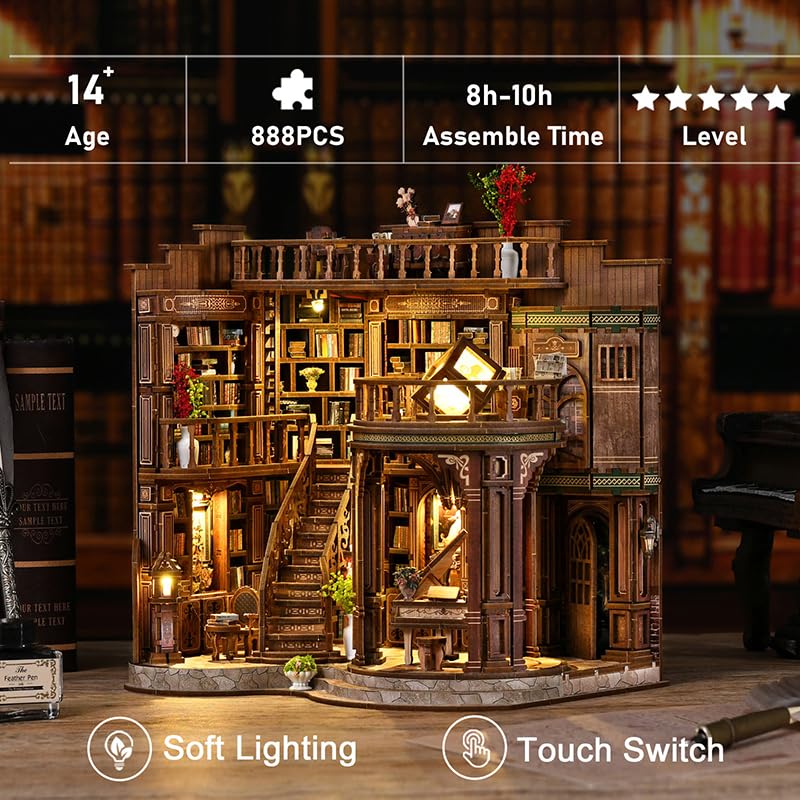 Spilay DIY Wooden Furniture Miniature Dollhouse Set, 1:24 Scale Miniature Dollhouse, Creative Birthday, Valentine's Day Gift for Girlfriend or Lover