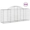 VidaXL Curved Gabion Baskets 10 Pcs 200x50x80/100 Cm Galvanized Iron, Gabion, Gabion Cage, Gabion Wall Basket, Wall 3146307