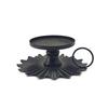 huaqianguhh Wrought Iron Candle Holder, Vintage Metal Candlestick with Frosted Matte Black Rust-Proof Finish, Handheld Design Holder for Home