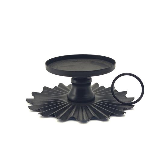 huaqianguhh Wrought Iron Candle Holder, Vintage Metal Candlestick with Frosted Matte Black Rust-Proof Finish, Handheld Design Holder for Home