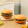 5/7Pcs Dipping Dishes Set Hamburger-Shaped Salad Dessert Plates Bone Discard Bowl Condiment Dishes Cartoon Tableware for Parties