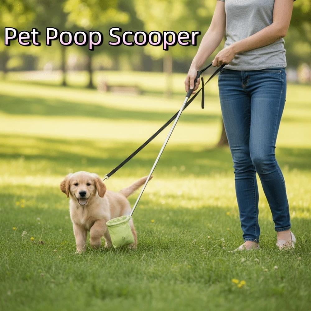Dog Feces Cleaner Foldable Pet Poop Scooper Extendable Handle Portable Dog Poop Catcher Non-Contact Cat Cleaning Tool Outdoor