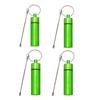 4 Pcs Portable Black Metal Storage Travel Container with Telescopic Spoon