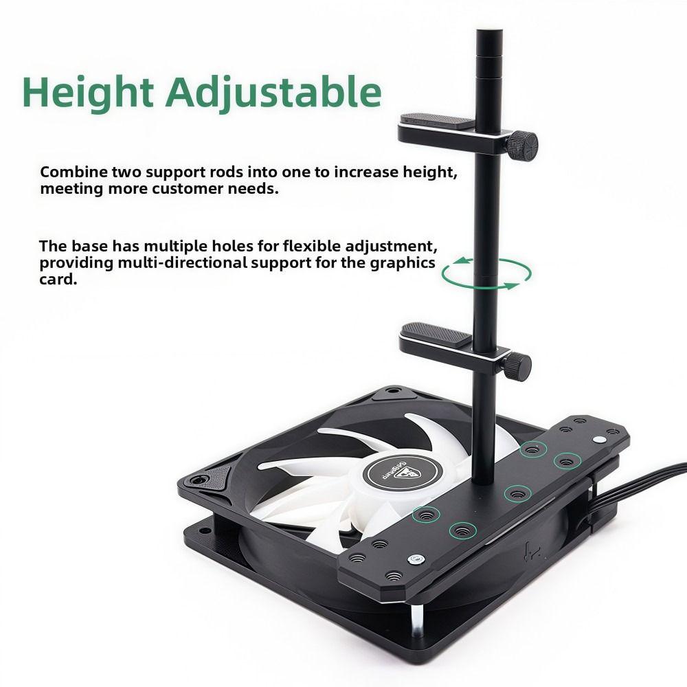 All Aluminum GPU Holder Adjustable DIY Graphics Card Bracket Compatible Fan Universal Graphics Card Base For Computer Case