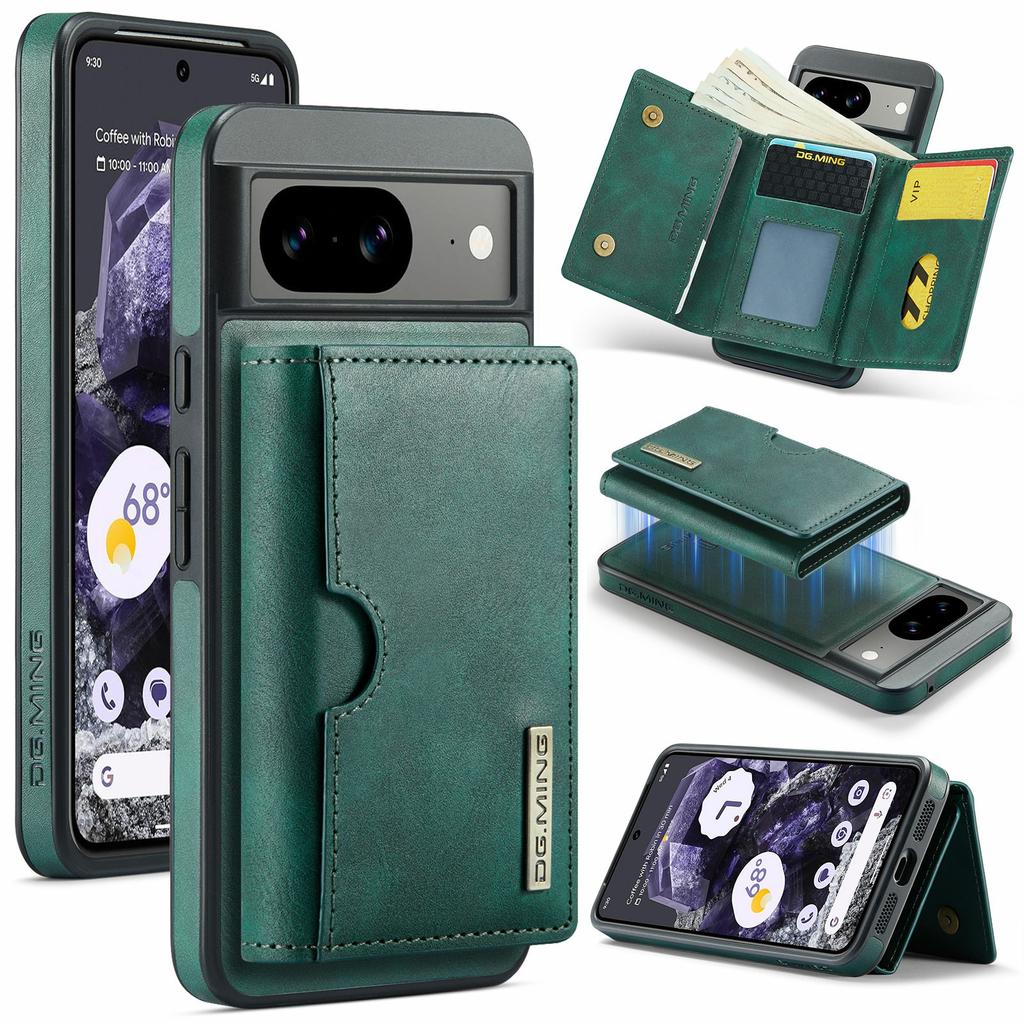DG.MING M6 Series For Google Pixel 8 Case Magnetic Wallet PU+PC+TPU Phone Cover