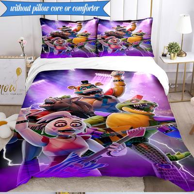 3dílná sada povlečení Fnaf Horror Circus, obsahující 1x povlak na přikrývku a 2x povlak na polštář. Ideální do ložnice, na kolej, jako vánoční dárek pro fanouška.