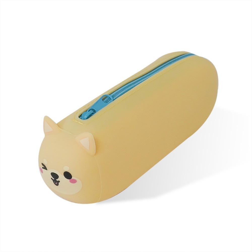 Large Capacity Portable Stationery Box Soft Texture Cartoon Animal Pencil Case  Daily Use