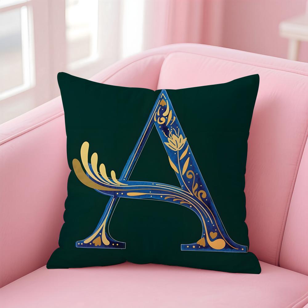 Simple letter Design AU Cushion Cover Pillowcase Short Plush Invisible zipper Room Sofa Cushion Cover