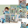 Wooden Urban Police Station Playset For Kids Interactive And Imaginative Toy