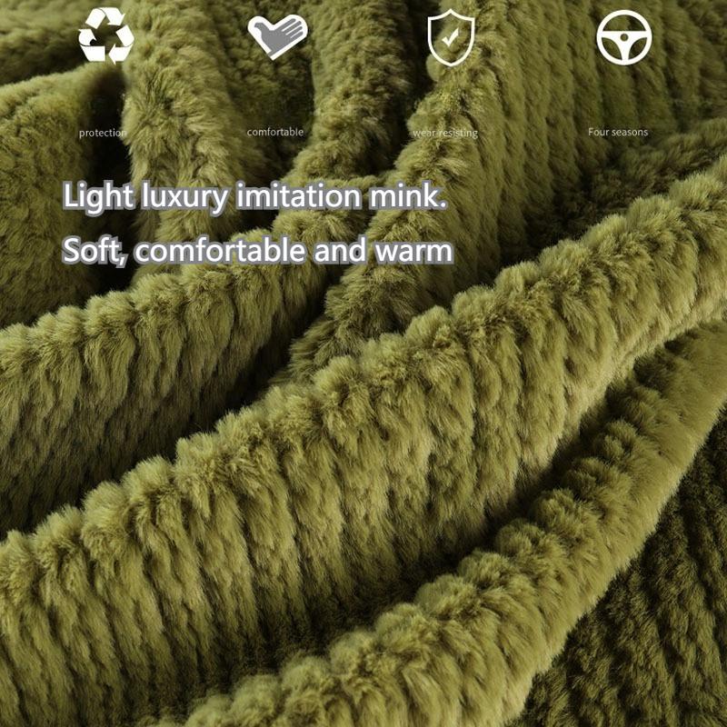 Winter Kunstmink Auto Lenkradbezug, Runde/D-Form Optionen, Weich Bequem und Warm, Passend für 14,5-15 Zoll Lenkräder