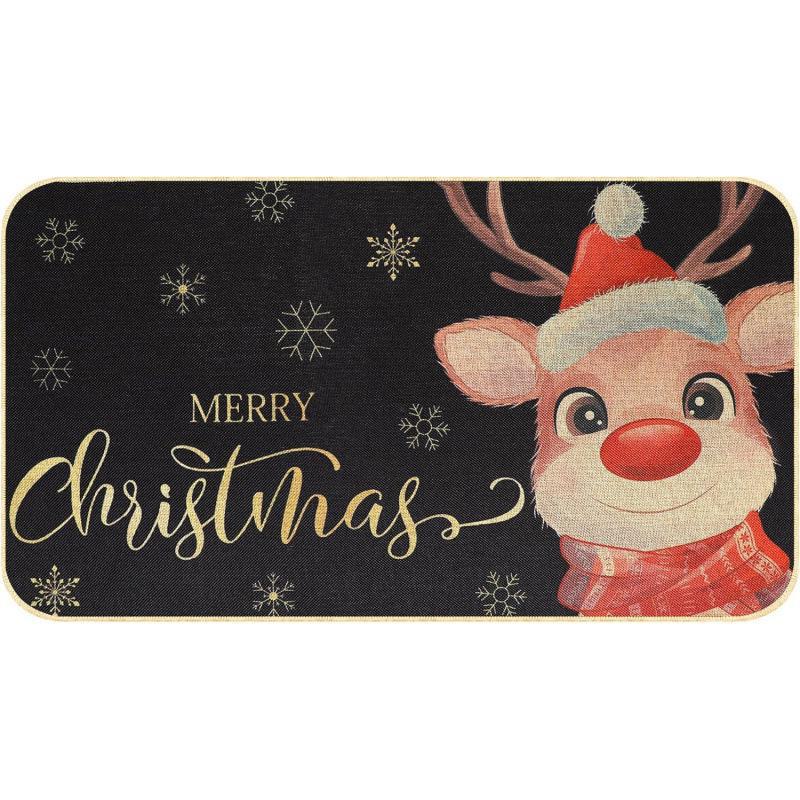 

Рождественские коврики из искусственного льна - Коврики для праздничного декора ванной комнаты и двери RR-New Christmas-26, 40*60cm