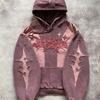 Damen Kurz geschnittener Hoodie mit 3D Grafikdruck Streetwear Oversized Pullover Top