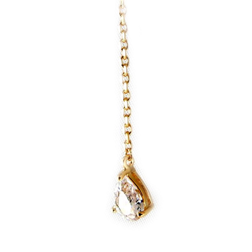 Les Trésors De Lily [B8513] - Gold Plated Pendant 'Catherine' White Golden - 50x8 Mm