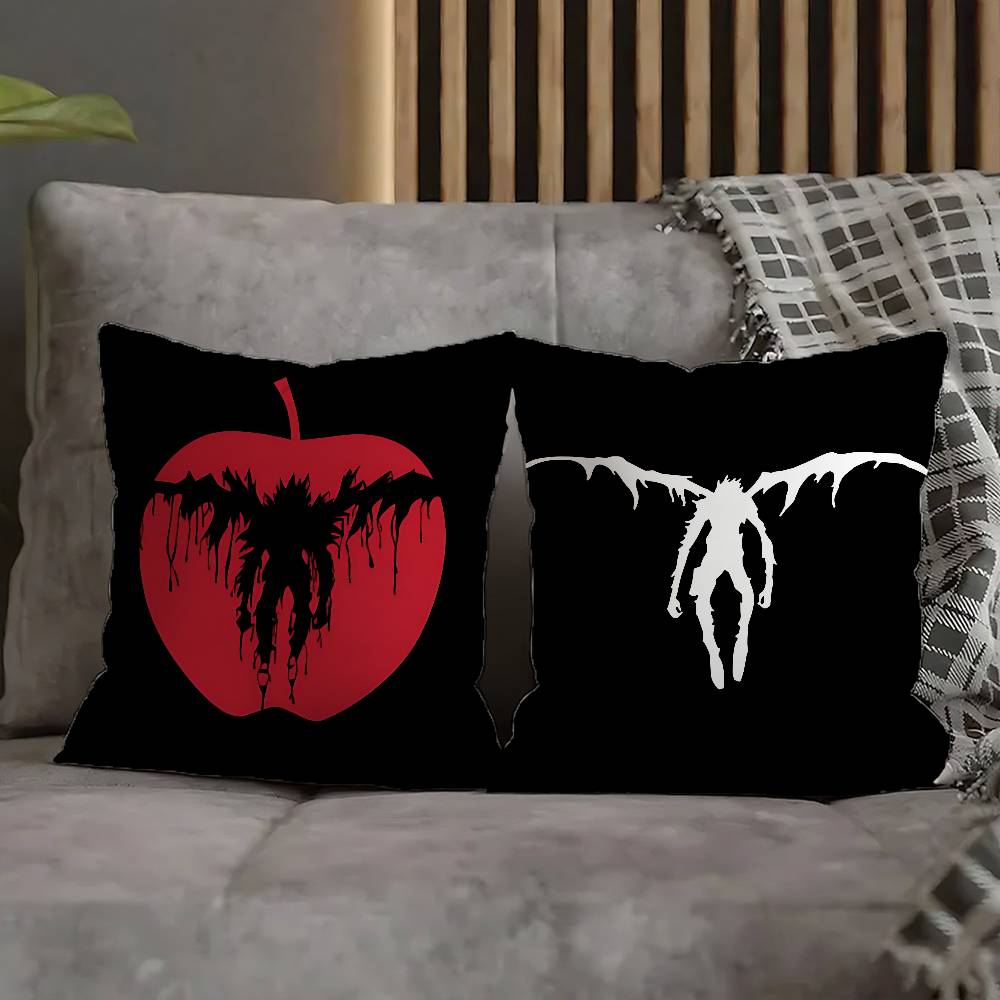D-Death Misa L Yagami N-Note Pillow Case For Sofa Decor Car Office Room Printing Cushion Cover Decorations and Protector