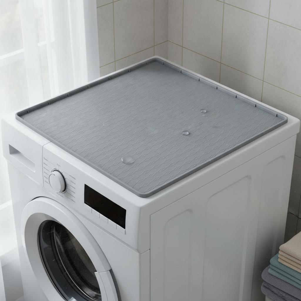Washing Machine Top Cover Scuff Resistant Washing Machine Protector Mat Washer Top Cover Long-Lasting Silicone Dryer Topper
