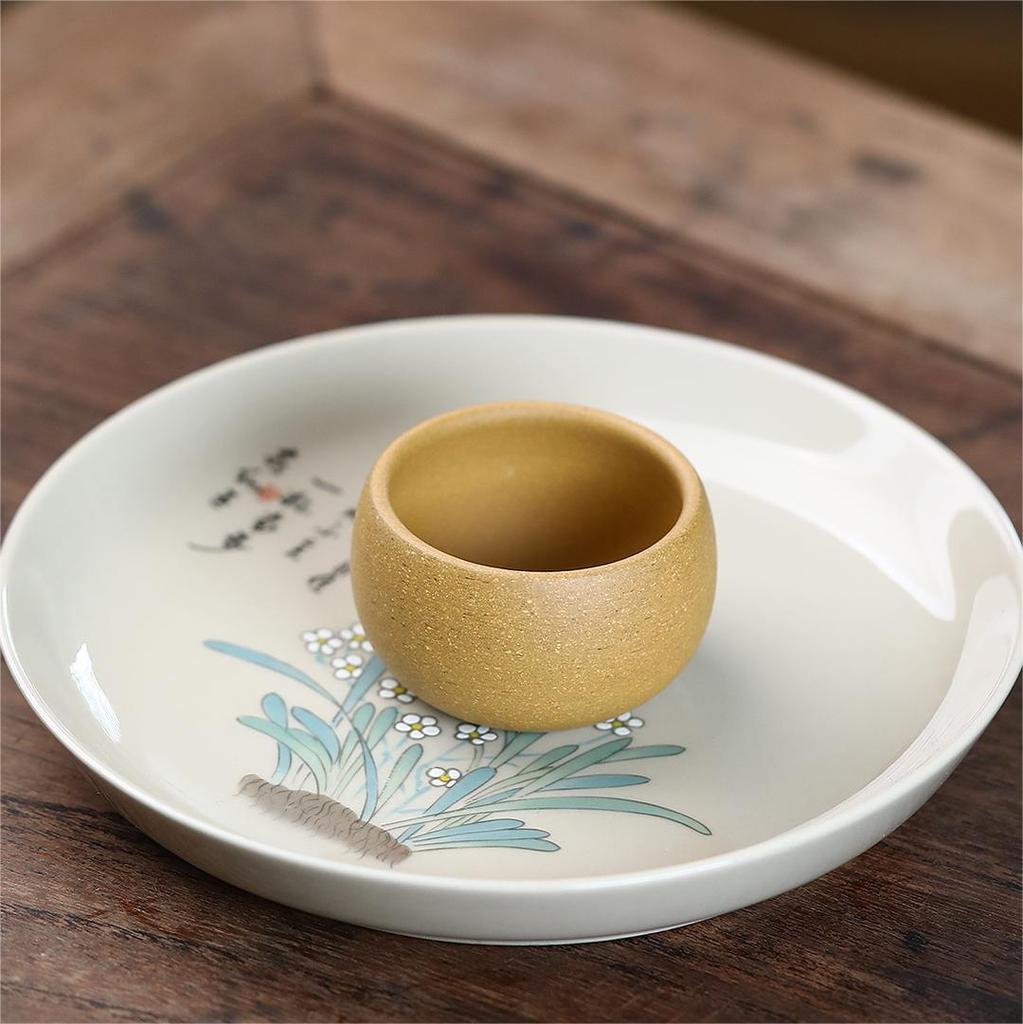 Lote de 2 tazas de té de arcilla morada antiguas, hechas a mano, portátiles, pequeñas, personales, chinas, Zisha, Kung Fu, 50 ml