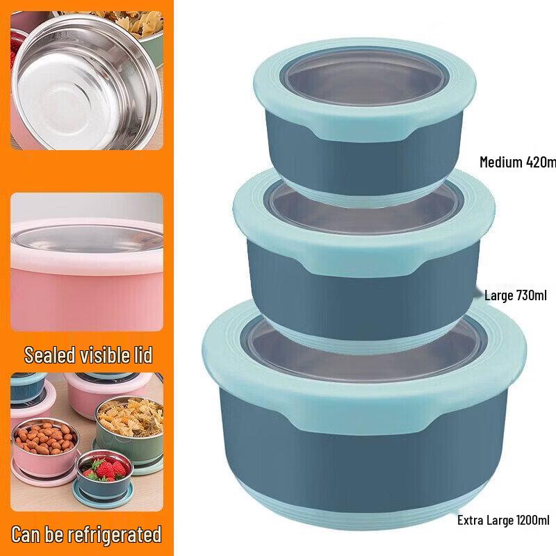 ZISIZ Stainless Steel Food Storage Container Set
