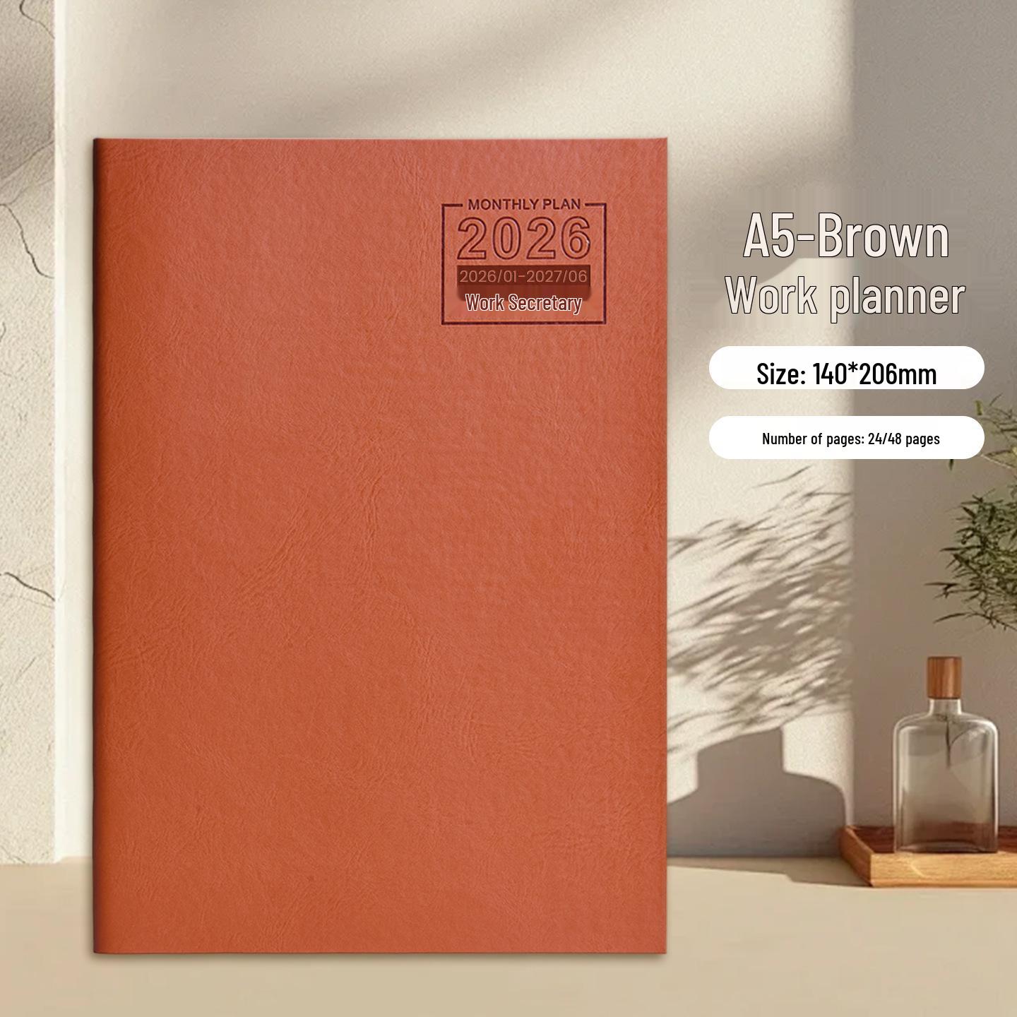 

2026 A5 Leather Diary: Work & Study Daily Planner