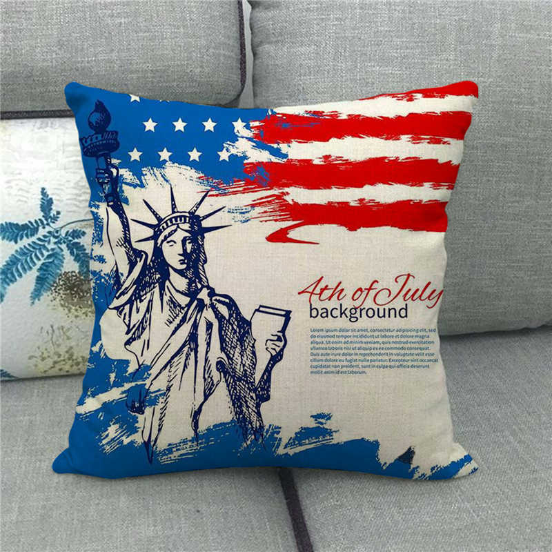 American Flag Declaration Of Independence Digital Printing Short Plush Pillow Covers For Sofa Office Cushion Cover Home Goods
