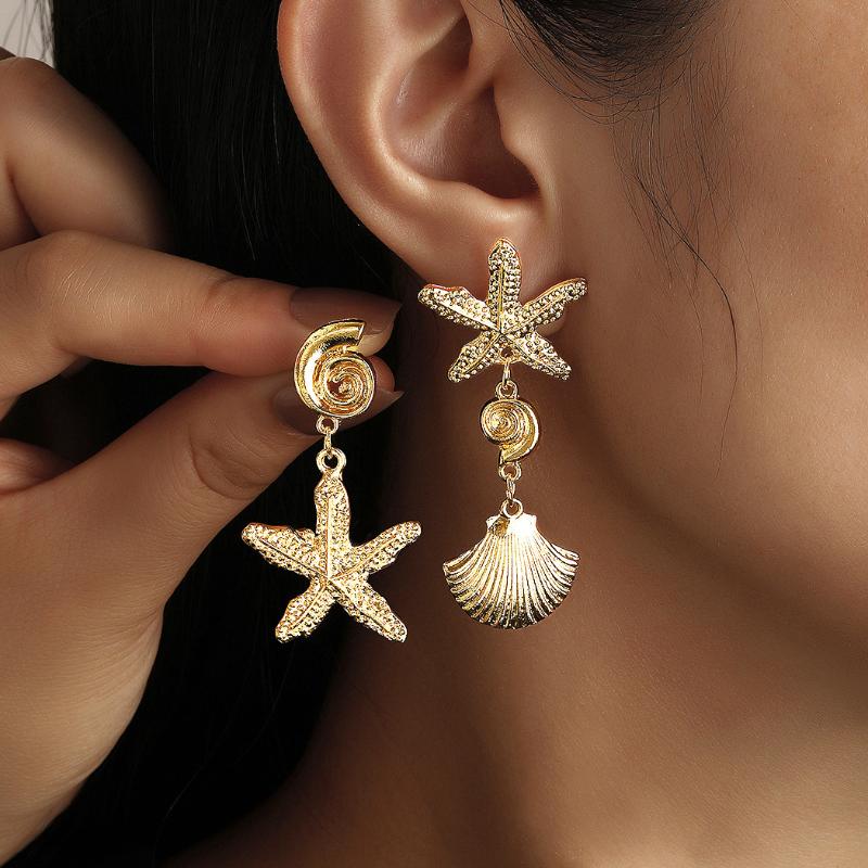 New Exaggeration Ocean Shell Texture Stud Earrings For Women Trendy Accessories Personalization Jewelry Earrings Daily Wear