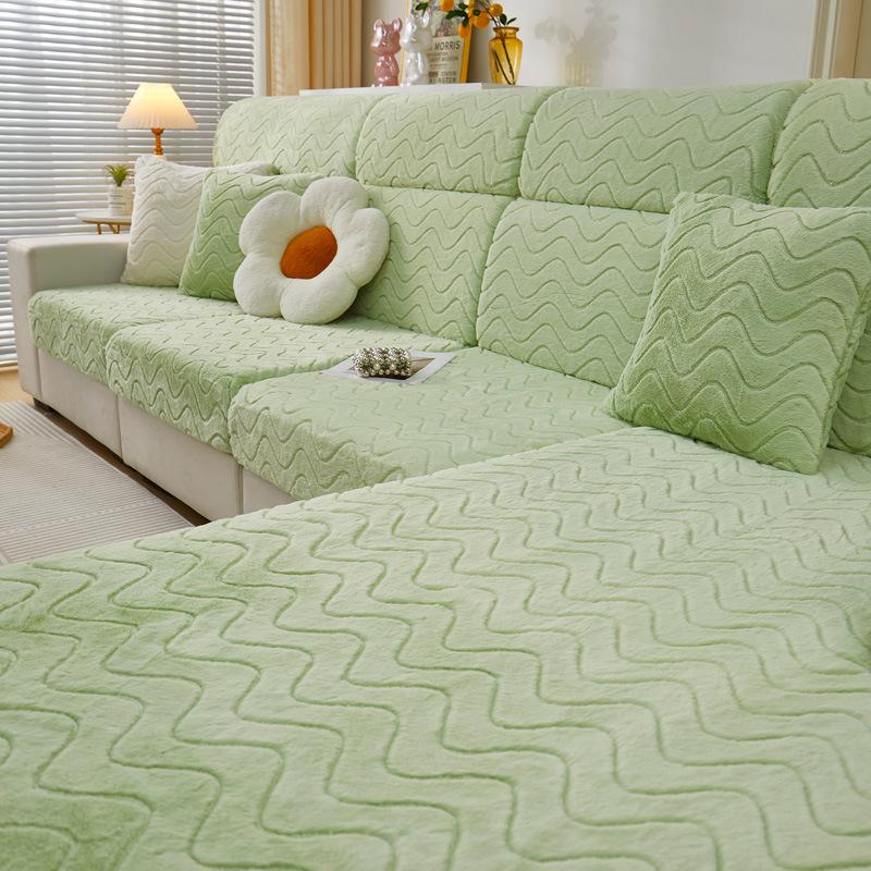 

Утолщенный теплый кроличий пух зимний плюшевый чехол для дивана все включено универсальный комплект новая подушка шапка S