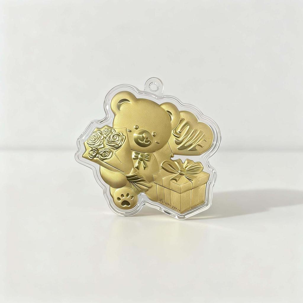 2026 Year of the Horse 999 Pure Gold Coin Keychain Pendant