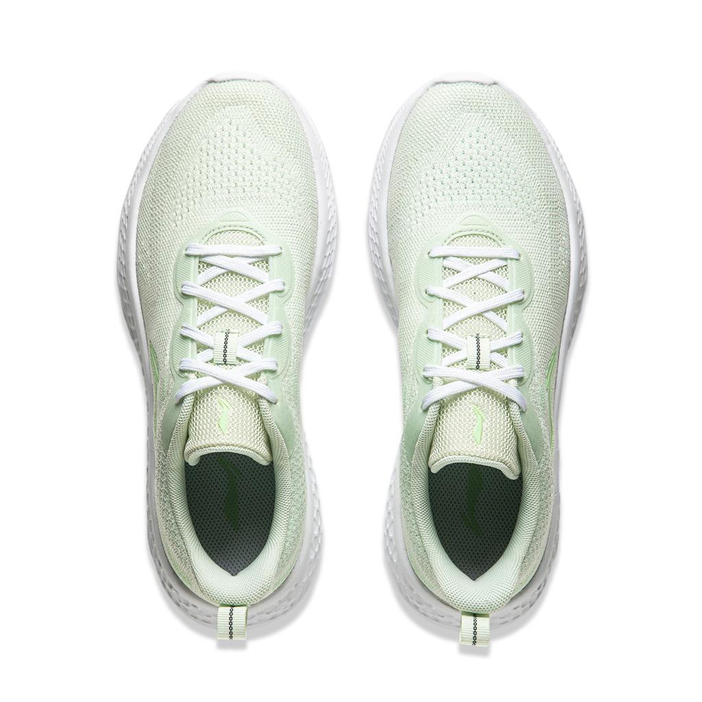 Li Ning Cloud Motion Soft Rebound Shock Absorption Durable Breathable Low Top Running Shoes Women Sneaker White Green ARSU024-3