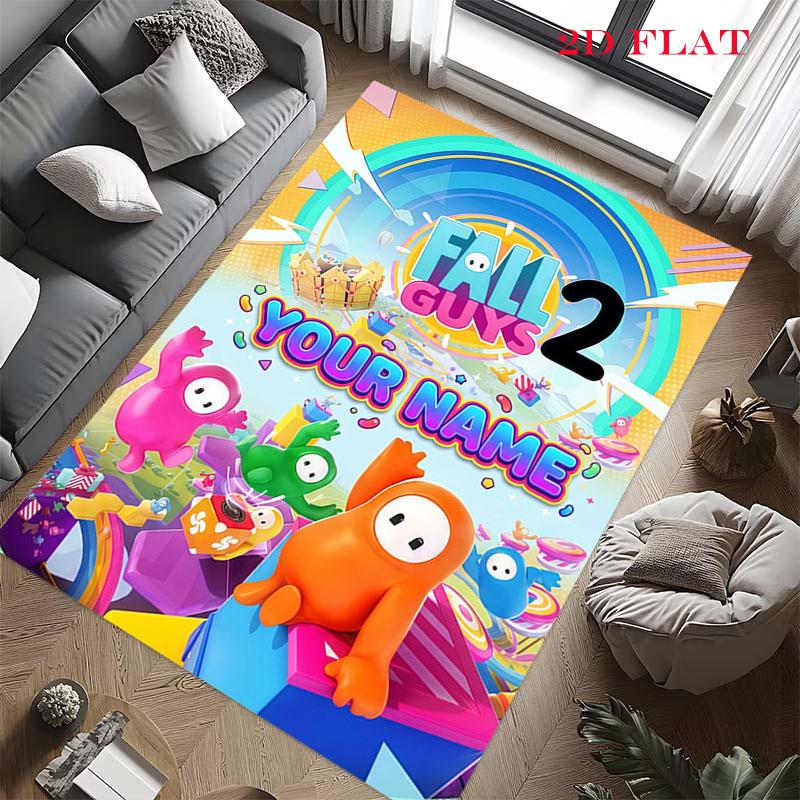 Custom Fall Guys Carpet Rug for Living Room Bedroom Home Sofa Decoration,Kids play Nonslip Floor Mat